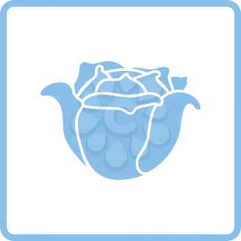 Cabbage icon. Blue frame design. Vector illustration.