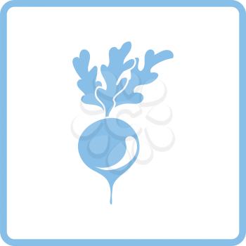 Radishes icon. Blue frame design. Vector illustration.
