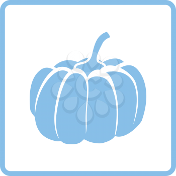 Pumpkin icon. Blue frame design. Vector illustration.