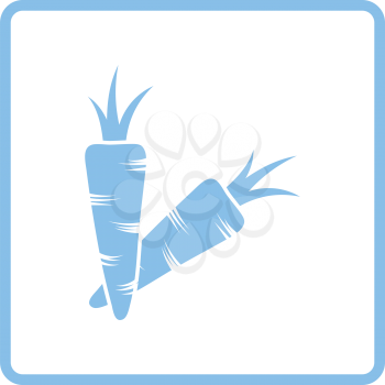 Carrot  icon. Blue frame design. Vector illustration.