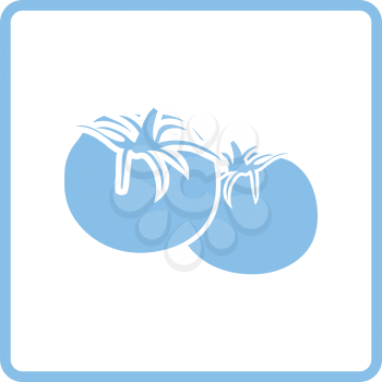 Tomatoes icon. Blue frame design. Vector illustration.