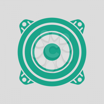 Loudspeaker  icon. Gray background with green. Vector illustration.