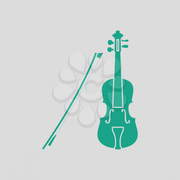 Violin icon. Gray background with green. Vector illustration.