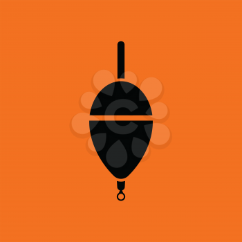 Icon of float . Orange background with black. Vector illustration.