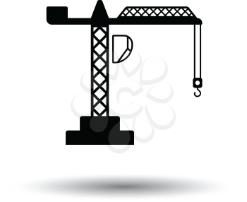 Icon of crane. White background with shadow design. Vector illustration.