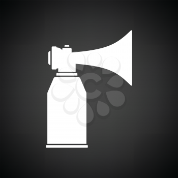Football fans air horn aerosol icon. Black background with white. Vector illustration.