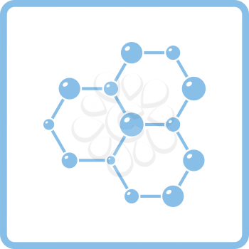 Icon of chemistry hexa connection of atoms. White background with shadow design. Vector illustration.