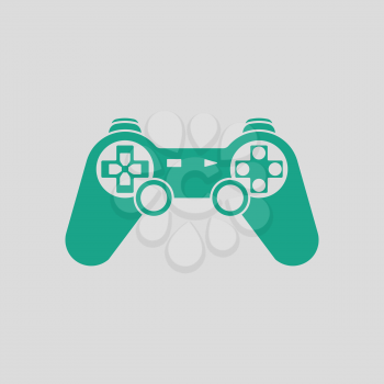 Gamepad  icon. Gray background with green. Vector illustration.