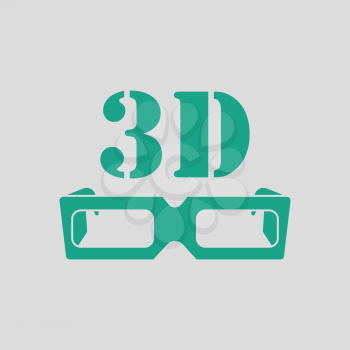 3d goggle icon. Gray background with green. Vector illustration.
