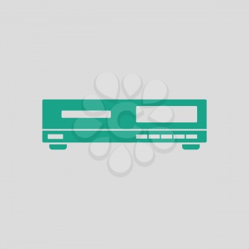 Media player icon. Gray background with green. Vector illustration.