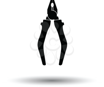 Pliers tool icon. White background with shadow design. Vector illustration.