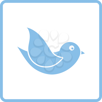 Bird icon. Blue frame design. Vector illustration.
