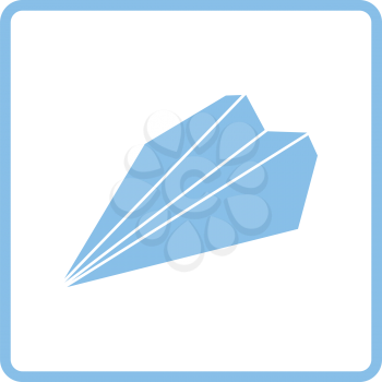 Paper plane icon. Blue frame design. Vector illustration.