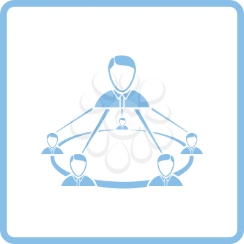 Business team icon. Blue frame design. Vector illustration.