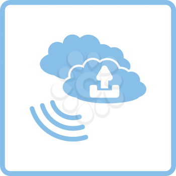 Cloud connection icon. Blue frame design. Vector illustration.