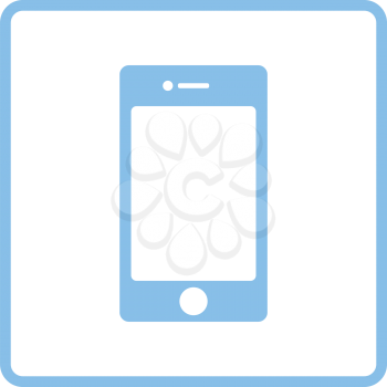 Smartphone icon. Blue frame design. Vector illustration.