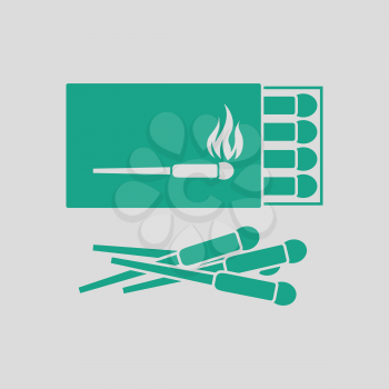 Match box  icon. Gray background with green. Vector illustration.
