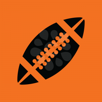 American football icon. Orange background with black. Vector illustration.