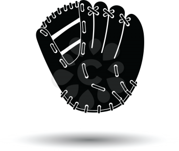 Baseball glove icon. White background with shadow design. Vector illustration.