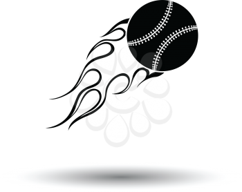 Baseball fire ball icon. White background with shadow design. Vector illustration.