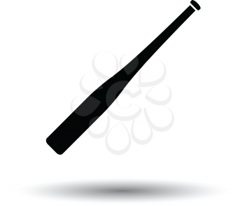 Baseball bat icon. White background with shadow design. Vector illustration.