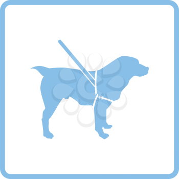 Guide dog icon. Blue frame design. Vector illustration.