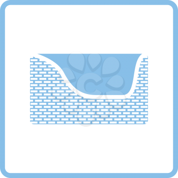 Dogs sleep basket icon. Blue frame design. Vector illustration.
