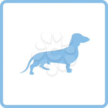 Dachshund dog icon. Blue frame design. Vector illustration.