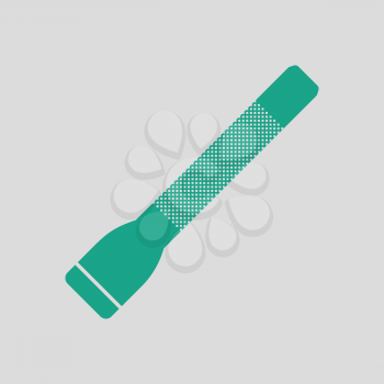Police flashlight icon. Gray background with green. Vector illustration.