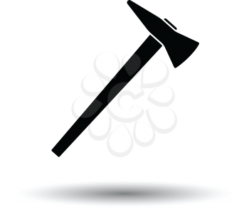 Fire axe icon. White background with shadow design. Vector illustration.