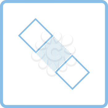 Medical plaster icon. Blue frame design. Vector illustration.