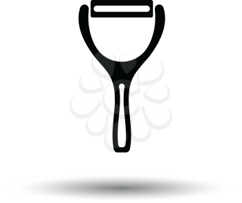 Vegetable peeler icon. White background with shadow design. Vector illustration.