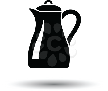 Glass jug icon. White background with shadow design. Vector illustration.