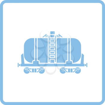 Oil railway tank icon. Blue frame design. Vector illustration.