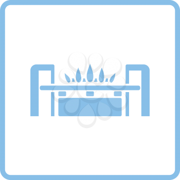 Gas burner icon. Blue frame design. Vector illustration.