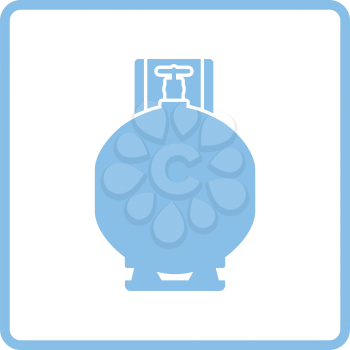 Gas cylinder icon. Blue frame design. Vector illustration.