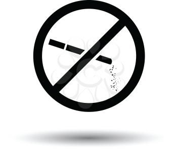 No smoking icon. White background with shadow design. Vector illustration.