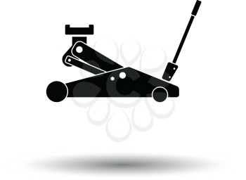 Hydraulic jack icon. White background with shadow design. Vector illustration.
