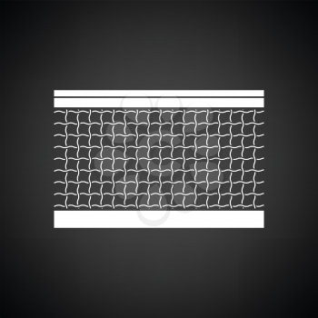 Tennis net icon. Black background with white. Vector illustration.