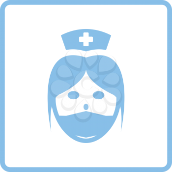 Nurse head icon. Blue frame design. Vector illustration.