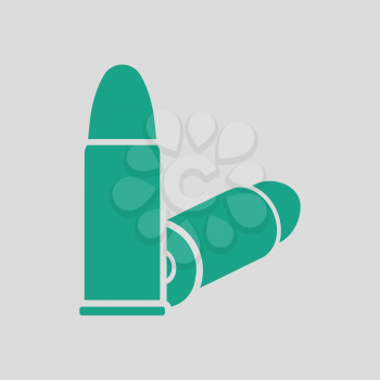Pistol bullets icon. Gray background with green. Vector illustration.