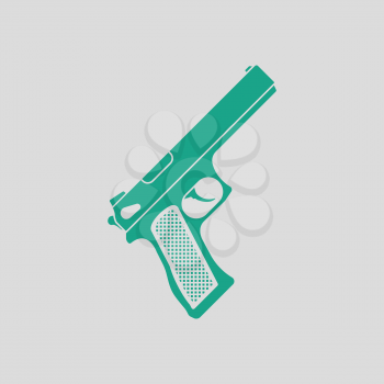 Gun icon. Gray background with green. Vector illustration.