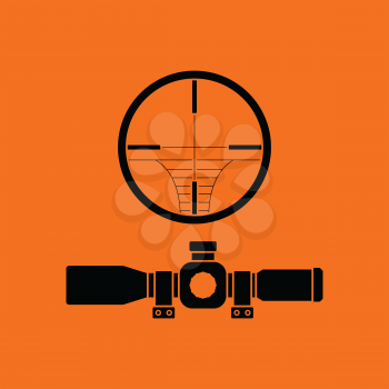Scope icon. Orange background with black. Vector illustration.