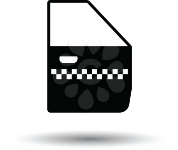Taxi side door icon. White background with shadow design. Vector illustration.
