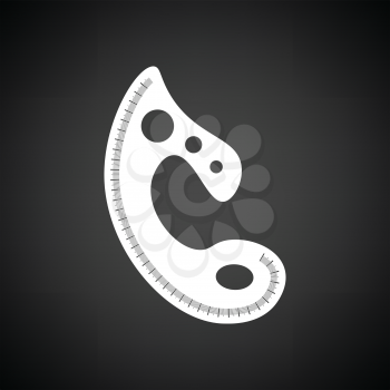 Tailor templet icon. Black background with white. Vector illustration.
