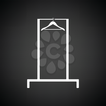 Hanger rail icon. Black background with white. Vector illustration.