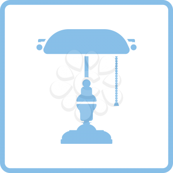 Writer's lamp icon. Blue frame design. Vector illustration.