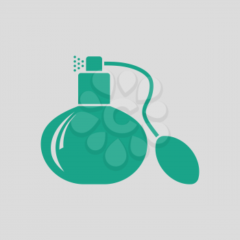 Cologne spray icon. Gray background with green. Vector illustration.