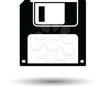 Floppy icon. Black background with white. Vector illustration.