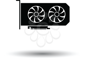 GPU icon. Black background with white. Vector illustration.